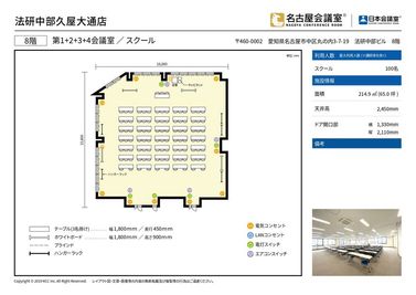 名古屋会議室 法研中部久屋大通店 第1+2+3+4会議室の間取り図