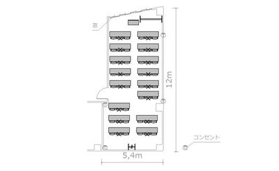 TKPスター貸会議室 代々木 カンファレンスルーム6の間取り図