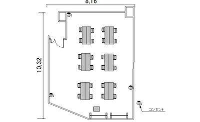 TKPスター貸会議室 東京タワー通り 第1ルームの間取り図