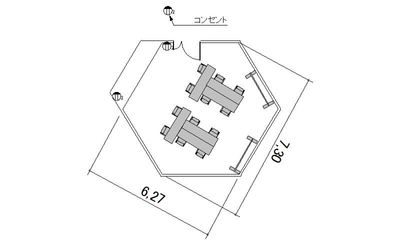 TKPスター貸会議室 東京タワー通り 第2ルームの間取り図
