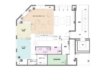 フロアーマップ - シェアースペース　アウトサイダー レンタルスペース(ルームA+B)　＊半個室の間取り図