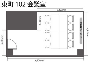 みんなの貸会議室　那覇東町店 東町102会議室[定員8+予備椅子]の間取り図