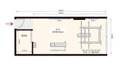 レンタルジムAivic横浜1号店の間取り図