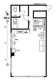 水回りは独立、広々としたメインルームがございます。 - 西麻布スタジオ 六本木ヒルズ前 レンタルスタジオ&ワークスペースの間取り図