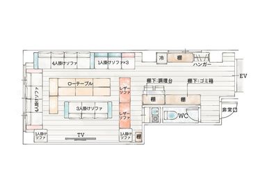 レンタルスペース -- BB 新宿御苑 -- 女子会/推し活/歓迎会/撮影/上映会/駅徒歩4分！新宿御苑の間取り図