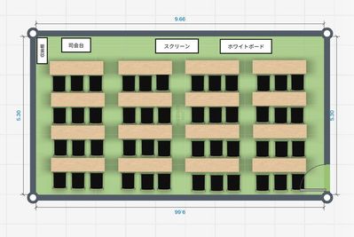 デフォルト レイアウト - 名古屋伏見貸し会議室Nuts 【2回目以上のリピーター様】名古屋伏見駅1分の格安貸し会議室の間取り図