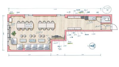 間取図（デフォルトの配置） - ひろこばぁちゃんのスペース心斎橋店の間取り図
