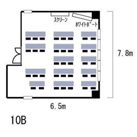 スクール形式38名 - SMG/ 四ツ橋・近商ビル ＳＭＧ貸し会議室/近商ビル7階B室（展示会・パーティプラン）の間取り図