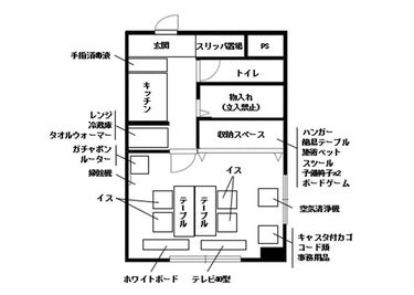 間取り図 - レンタルスペースオリーブ 船橋南口店 会議/面接/テレワーク/撮影/ボードゲーム/整体施術 等の間取り図