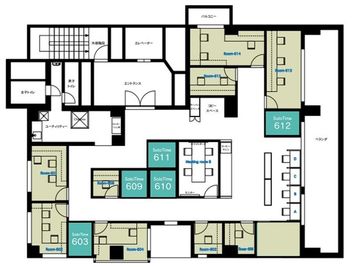 SoloTime 高田馬場（ワイムビジネスプラザ高田馬場内） ROOM 611（1名用完全個室）の間取り図