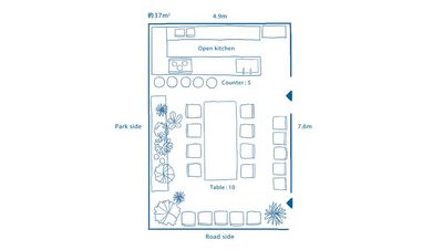 Marble BLDG. Kitchen and Stockの間取り図