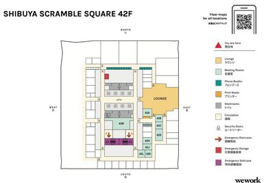WeWork 渋谷スクランブルスクエア WeWork 渋谷スクランブルスクエア 42Dの間取り図