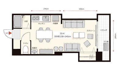 間取り図 - パーティールームAivic池袋西口の間取り図