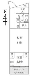 新潟ＮＳプラザｉｎ秋葉 個室101号室の間取り図