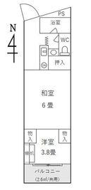 新潟ＮＳプラザｉｎ秋葉 個室104号室の間取り図