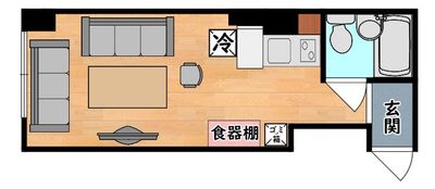 ロアールビル ロアール六甲道3Bの間取り図