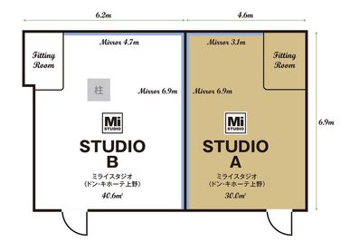 ミライスタジオ ドン・キホーテ上野店 ミライスタジオ ＜ドン・キホーテ上野店＞Aスタジオの間取り図
