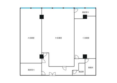 スタンダード会議室　大阪梅田店 B会議室の間取り図