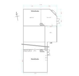 Whiteスタジオは北側2つの空間 - スタジオキリン スタジオキリン Whiteスタジオの間取り図