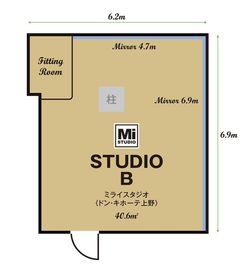 ミライスタジオ ドン・キホーテ上野店 ミライスタジオ ＜ドン・キホーテ上野店＞Bスタジオの間取り図