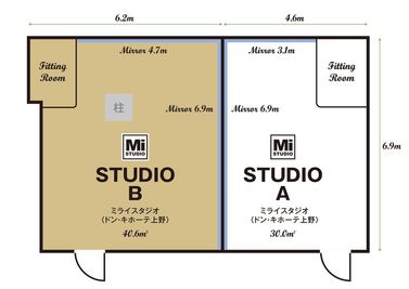 ミライスタジオ ドン・キホーテ上野店 ミライスタジオ ＜ドン・キホーテ上野店＞Bスタジオの間取り図