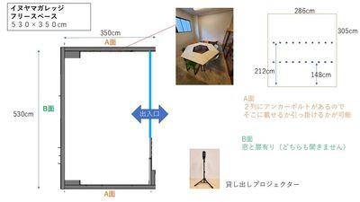 イヌヤマガレッジ レンタルスペースの間取り図