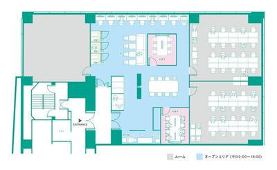 WAW赤坂第35興和ビル 【26名着座可能】レイアウトが自由自在なレンタルルームの間取り図