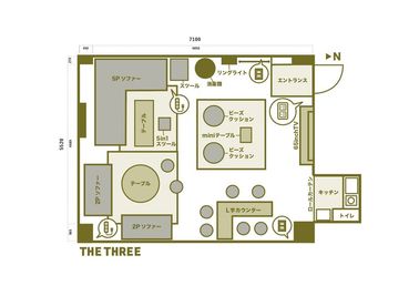 THE THREE🌿【名古屋駅3分】パーティ/撮影/ビジネス レンタルスペース THE THREE ［ザ スリー］名古屋駅の間取り図