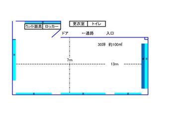 レンタル武道場　西新井 広さ100㎡、多目的スペースの間取り図