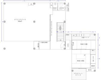 使い勝手の良いシンプルな間取り - 新花小町イベントスペース イベントスペース・和室の間取り図