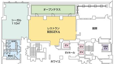 ホール会場平面図 - ハートンホテル東品川 シーガルの間取り図