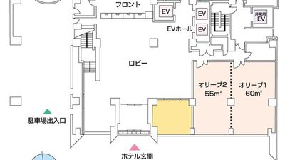 ホール会場平面図 - ハートンホテル東品川 オリーブ2の間取り図