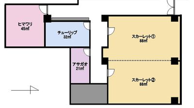 ホール会場平面図 - ハートンホール本町 スカーレット2の間取り図