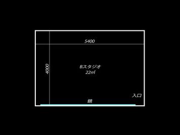Dubway Dance中野　Bスタジオ　間取り図 - Dubwayレンタルダンス中野 DUBWAY B スタジオの間取り図