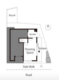 グレーの部分はスタッフ専用です - BlanCo. 飲食店営業許可取得済★テラス付き路面スペース【カフェプラン】の間取り図