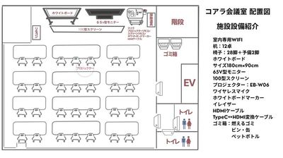 配置図 - 神保町・神田の貸スペース『コアラ会議室』 【神田・神保町】徒歩3分！駅近大型セミナールーム『コアラ会議室』の間取り図