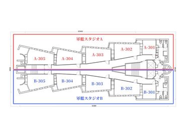 【軍艦スタジオB】新宿・歌舞伎町・駅近1分・職安通り 【B－302】軍艦スタジオの間取り図