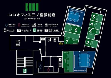 いいオフィス三ノ宮駅前 by Yokoyama 1名用完全個室 (No.6)の間取り図