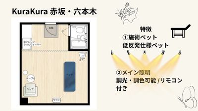 完全貸切のレンタルサロン KuraKura 赤坂・六本木 10,完全貸切のレンタルサロンKuraKura赤坂・六本木の間取り図