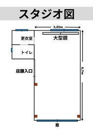 約34㎡・最大12名 - 小平市レンタルスタジオ(ゆいベリスタジオ) Newレンタルスタジオの間取り図