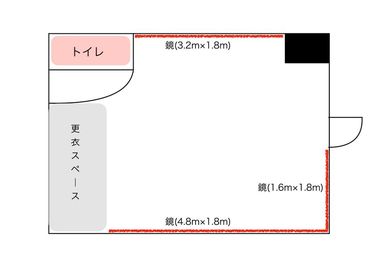 スタジオディライツ　川崎駅前 川崎駅からすぐ　24時間利用可能なダンススタジオの間取り図