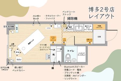 博多２号店レイアウト - レンタルサロン AndSTAR 博多店 レンタルサロン AndSTAR 博多２号店の間取り図
