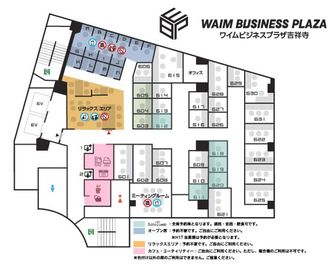 SoloTime 吉祥寺（ワイムビジネスプラザ吉祥寺内） ROOM 619（1名用完全個室）の間取り図