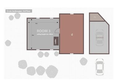 3階間取り図 - クロア伊豆高原 撮影専用ハウススタジオ 庭付き一軒家3階建『クロア伊豆高原』の間取り図
