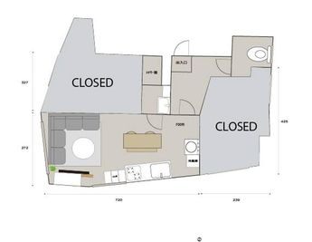 立ち入り禁止の部屋への入室、シャワー、洗濯機のご利用は禁止です。 - K-one Asakusa Side (4F) K-one Asakusa Side 4Fの間取り図