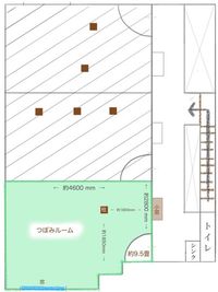 当お部屋は約9.5畳、南向きの窓があります。 - Gallery ＆ Cafe なないろは 【京都銀閣寺】なないろは2階個室　レンタルスペース　つぼみルームの間取り図
