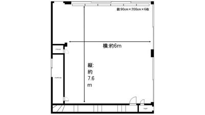 約62㎡の広々スペースです。 - レンタルスタジオ「スタジオminato湊川店」 60㎡以上の広々レンタルスタジオの間取り図