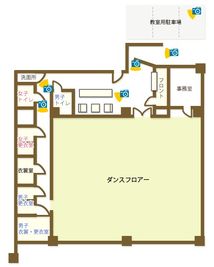 市川市 イシカワダンスフロア ダンススタジオ貸切の間取り図