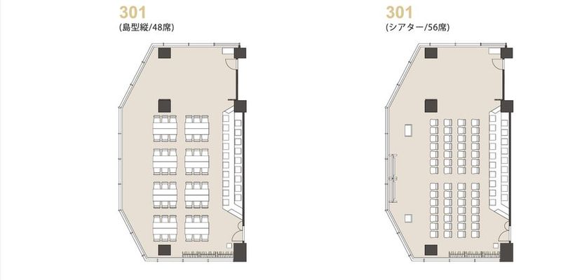 301号室（初期配置：机やイスは隅に寄せてあります） - アットビジネスセンター青山一丁目（旧　シェア会議室青山）