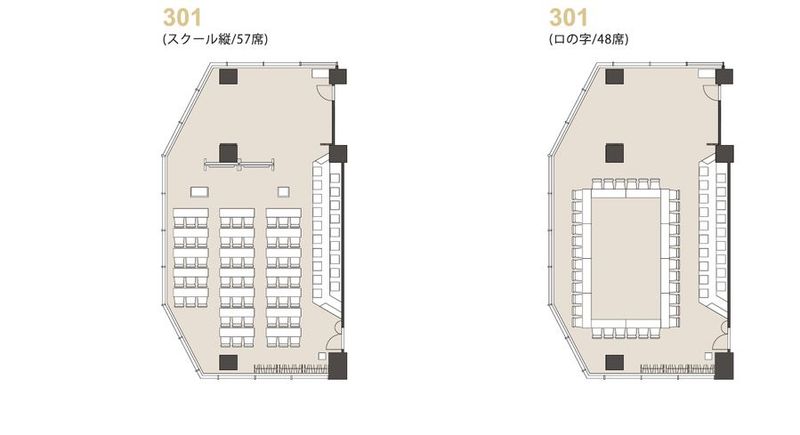 301号室（初期配置：机やイスは隅に寄せてあります） - アットビジネスセンター青山一丁目（旧　シェア会議室青山）